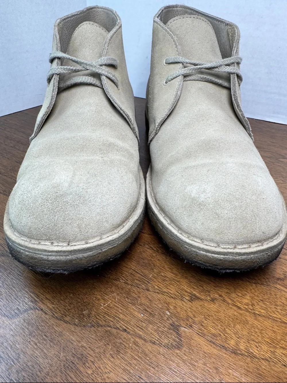 Lands End Mens Classic Suede Tan Chukka Easy-on Ankle Boots, sz 8